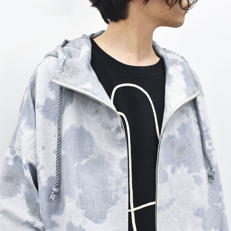 Dulcamara / タイダイジャカードBigパーカー - NAVY GRAY - CRACKFLOOR WEBSHOP