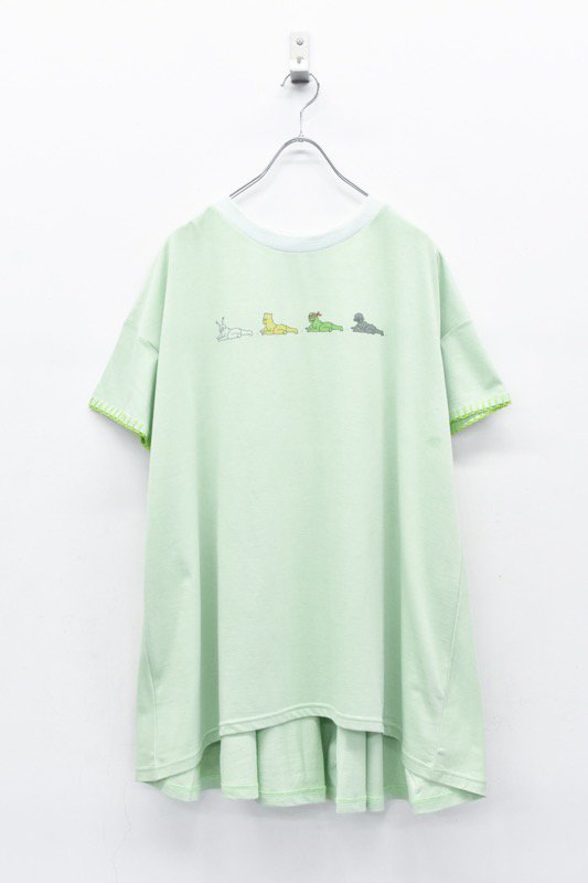 BEDSIDEDRAMA / Blanket stitch T-shirt PARADE - MINT
