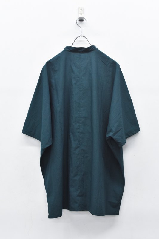 prasthana / band collar slick shirt - GREEN - CRACKFLOOR WEBSHOP