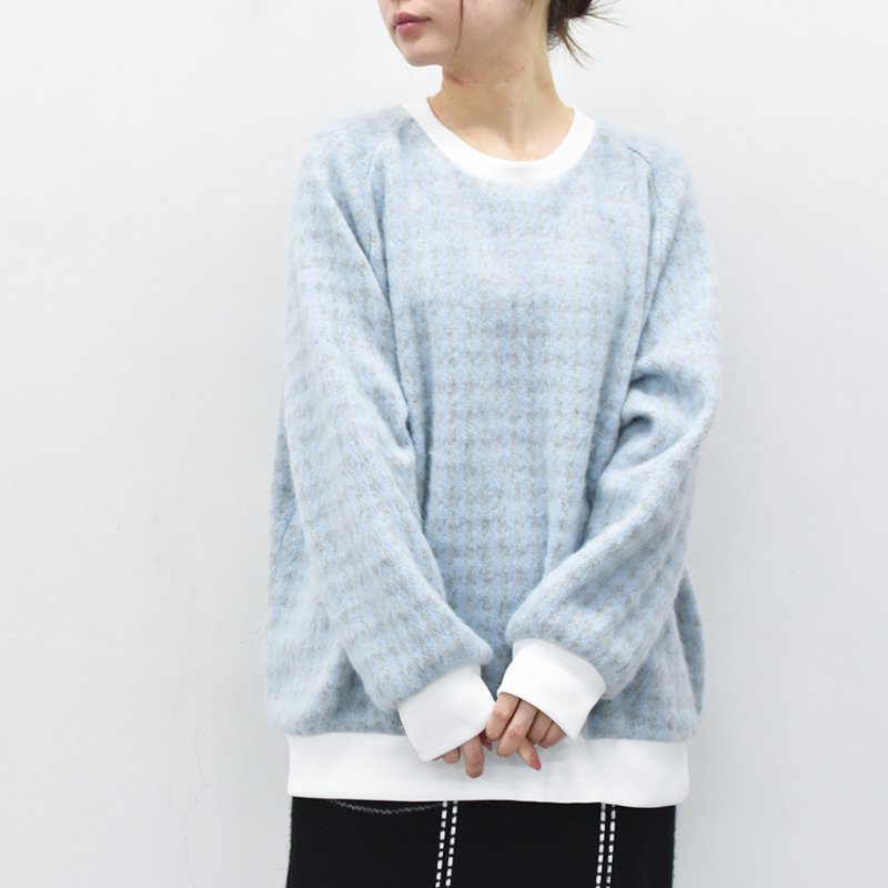先行予約  YUKI SHIMANE / Mohair Jacquard knit Pullover - BLUE