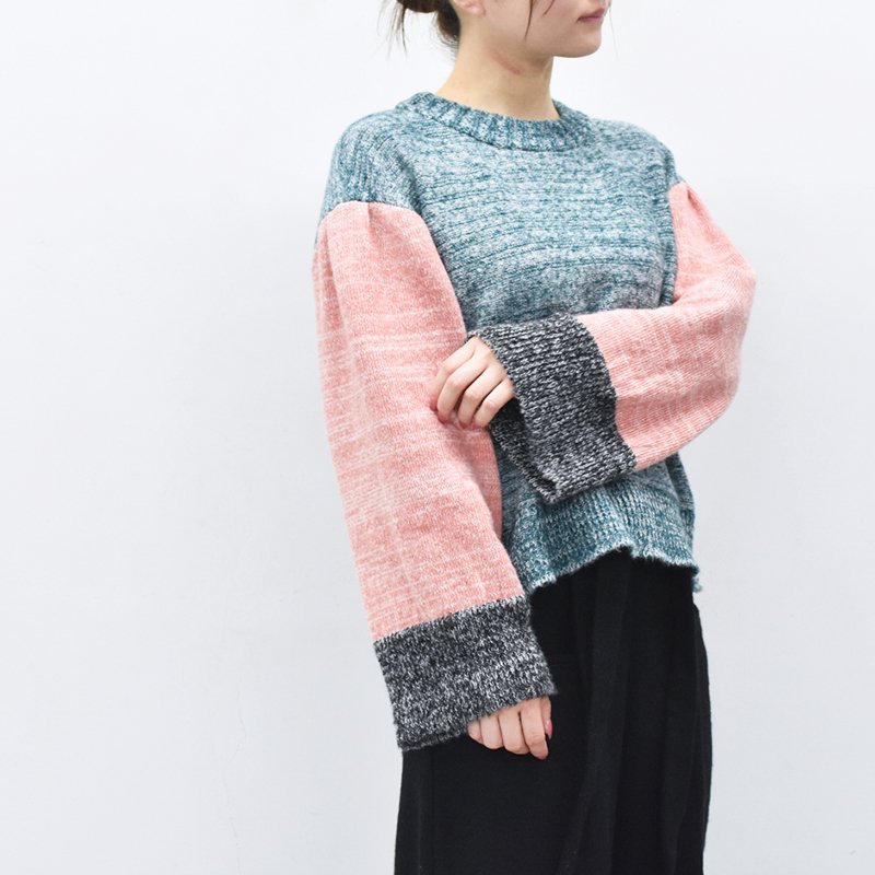 先行予約  YUKI SHIMANE / Tam yarn Hand knit Sweater - WHITE MIX