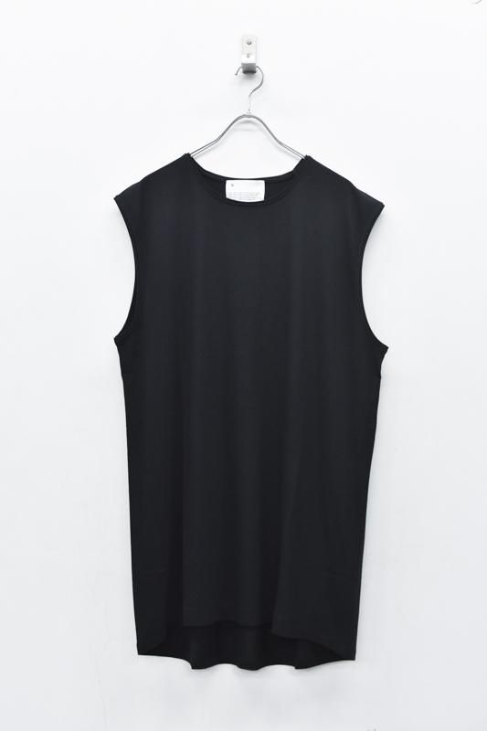 VOAAOV / COTTON MODAL No Sleeve Top - BLACK - CRACKFLOOR WEBSHOP