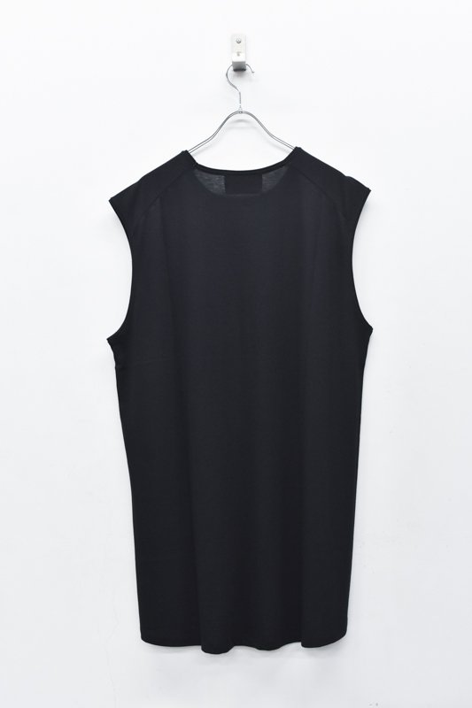 VOAAOV / COTTON MODAL No Sleeve Top - BLACK - CRACKFLOOR WEBSHOP