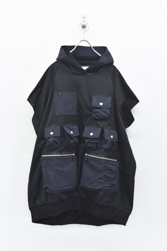 STOF / Fisherman's vest hoodie - BLACK
