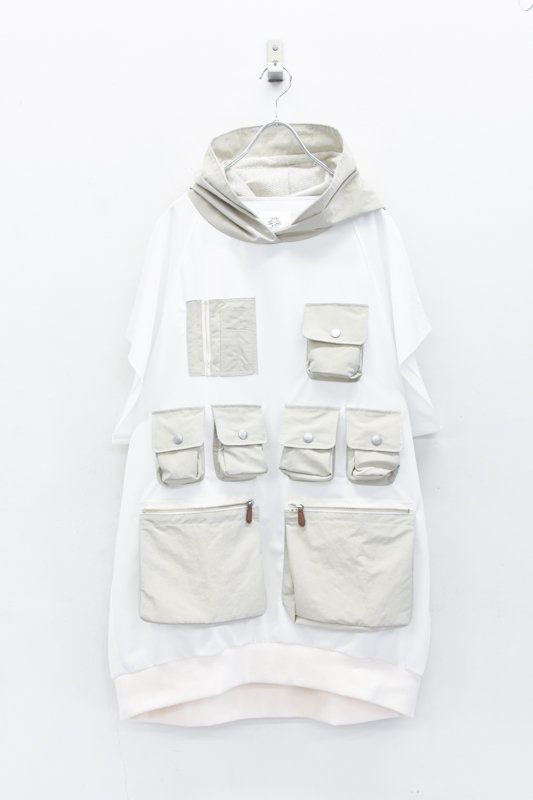 STOF / Fisherman's vest hoodie - OFF WHITE