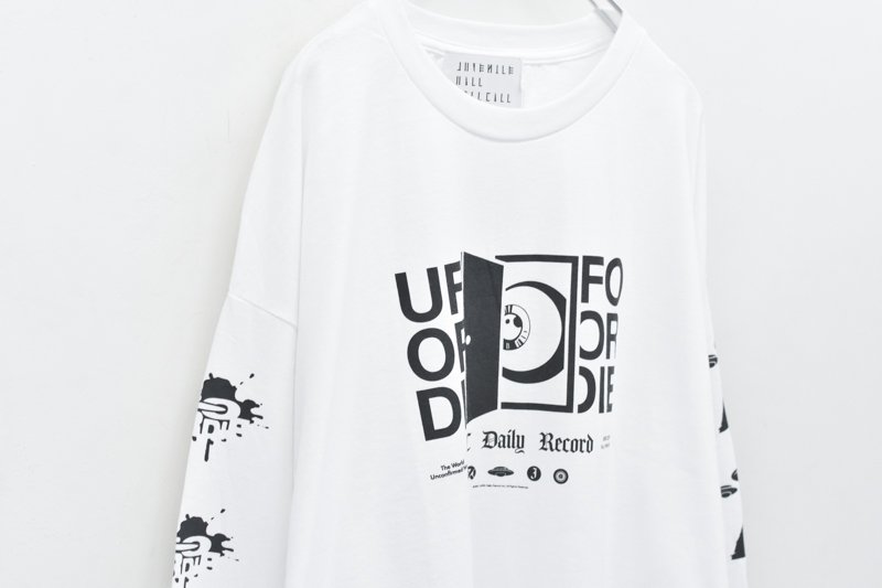 JUVENILE HALL ROLLCALL / 1980 UOD LS TEE - WHITE - CRACKFLOOR WEBSHOP