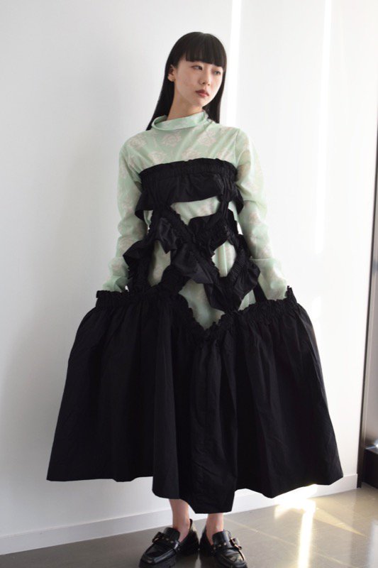 HOUGA / kiki frill dress - BLACK - CRACKFLOOR WEBSHOP