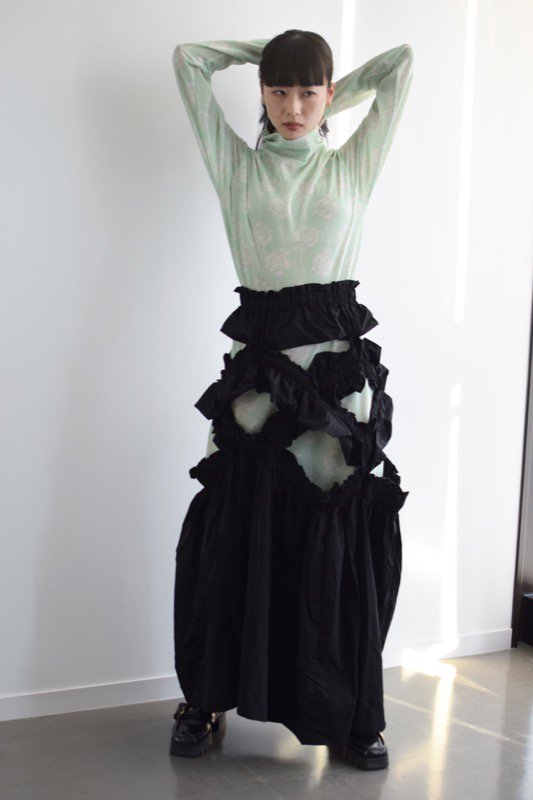 HOUGA / kiki frill dress - BLACK - CRACKFLOOR WEBSHOP