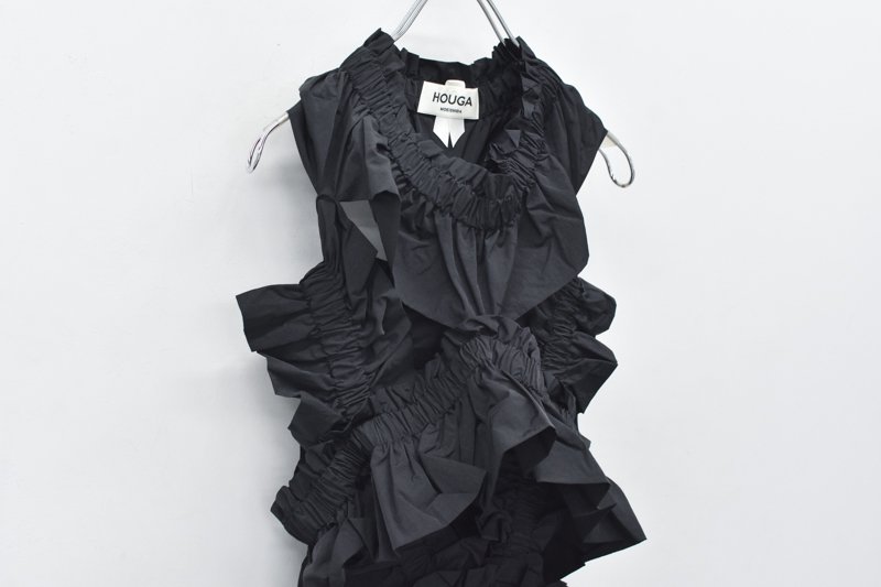 HOUGA / kiki frill dress - BLACK - CRACKFLOOR WEBSHOP