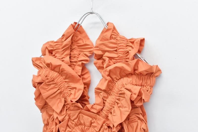 トップス HOUGA kiki fril vest orange houga kiki frill vest orange