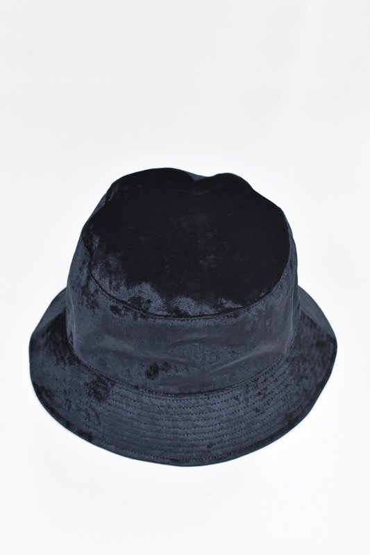 THE JEAN PIERRE / Chambray Velvet Bucket hat - BLUE BLACK