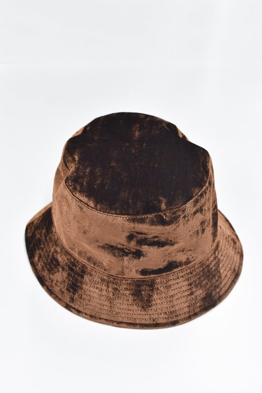 THE JEAN PIERRE / Chambray Velvet Bucket hat - PURPLE BROWN