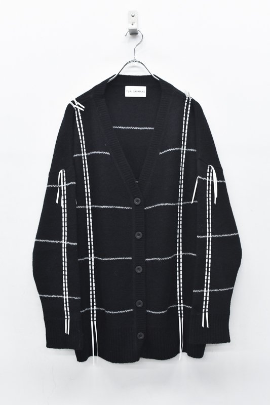 YUKI SHIMANE / Hand stitched Loose-fit Cardigan - BLACK