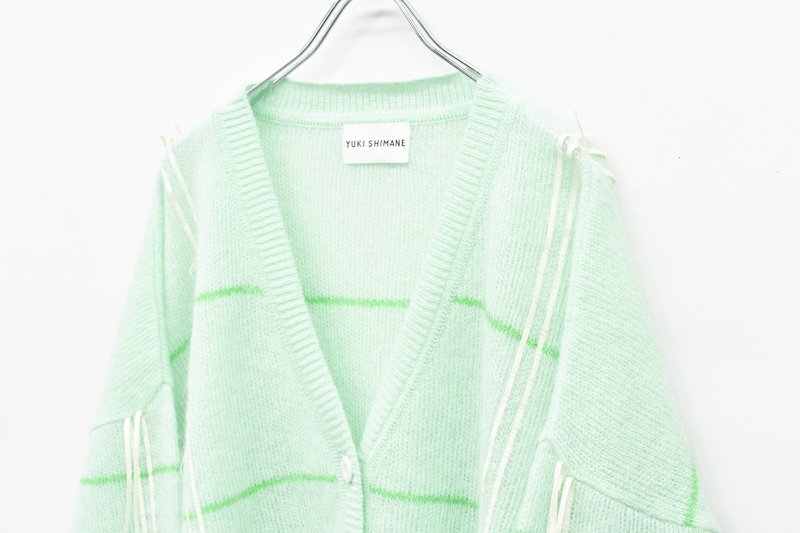 YUKI SHIMANE / Hand stitched Loose-fit Cardigan - GREEN