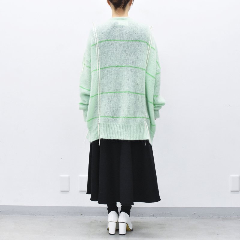 YUKI SHIMANE / Hand stitched Loose-fit Cardigan - GREEN 