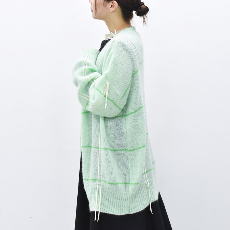 YUKI SHIMANE / Hand stitched Loose-fit Cardigan - GREEN ...