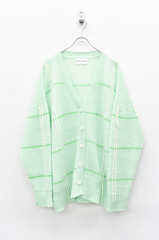 YUKI SHIMANE / Hand stitched Loose-fit Cardigan - GREEN