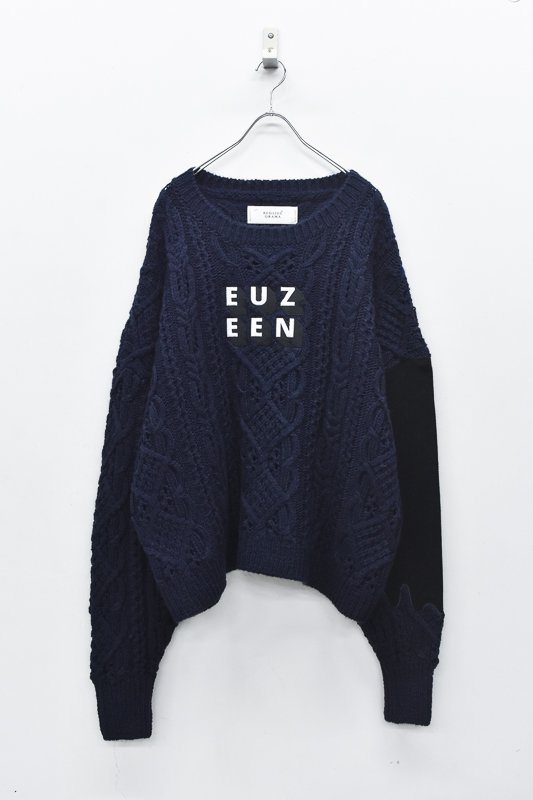 BEDSIDEDRAMA / EUZEEN Mix Knit Sweater - NAVY