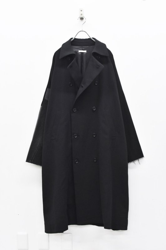YEAH RIGHT!! / DENIM SLEEVE TRENCH COAT - BLACK/A