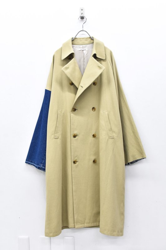 YEAH RIGHT!! / DENIM SLEEVE TRENCH COAT -BEG/A