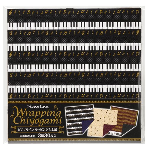 Piano Line ラッピング千代紙 音楽雑貨 発表会記念品 ギフト 美術工芸なかの