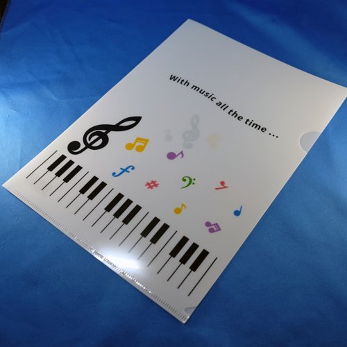 Piano line クリアファイル カラフル音符 - 音楽雑貨・発表会記念品