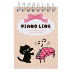 Piano　line　リングメモ帳　Ａ7　ねこ