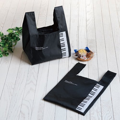 Piano line マチ広エコバッグ（鍵盤） - 音楽雑貨・発表会記念品・ギフト　　　　　美術工芸なかの