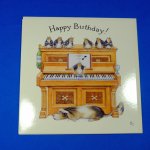 グリーティングカード 誕生日/バースデー ピーター・クロス 「ねずみと犬とピアノ」