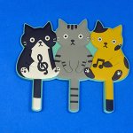 猫の3連マグネットフック　ブルーベース