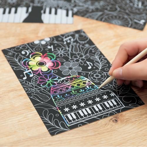 Piano line スクラッチアート（5枚組） - 音楽雑貨・発表会記念