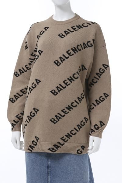 ホワイトブラウン BALENCIAGA ニット | www.thorneshomes.com