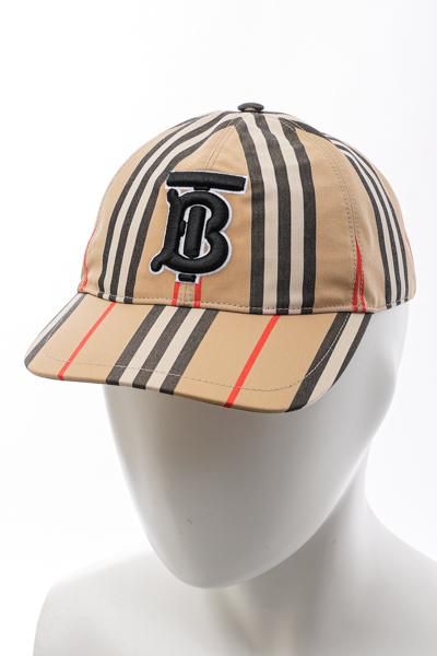 新品 BURBERRY モノグラムモチーフ アイコンストライプ キャップ M