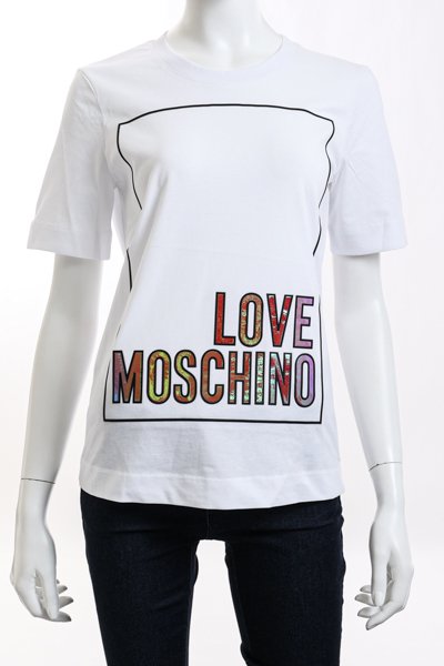 素敵な MOSCHINO ラブモスキーノ ホワイト Tシャツ pinkandbird.com