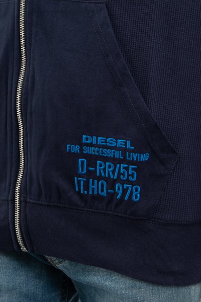 DIESEL スミクロブルージップアップデザインパーカー 【☆安心の定価