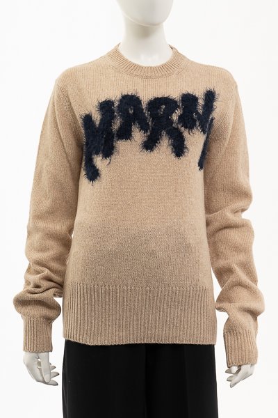 MARNI マルニ シェットランド ウール ロゴ クルーネックセーター-&G ...