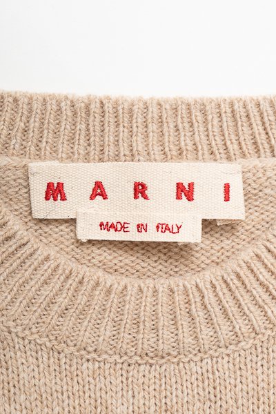 MARNI マルニ シェットランド ウール ロゴ クルーネックセーター-&G