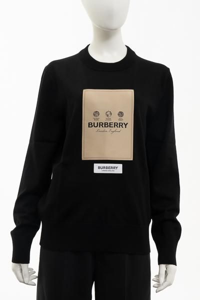 BURBERRY バーバリー BURBERRY バーバリー ニット　トレーナー　長袖　プルオーバー　クルーネック　TARYN　ラベルアップリケ  ウールコットンセーター-&G (アンジー) オンライン&G (アンジー) オンライン