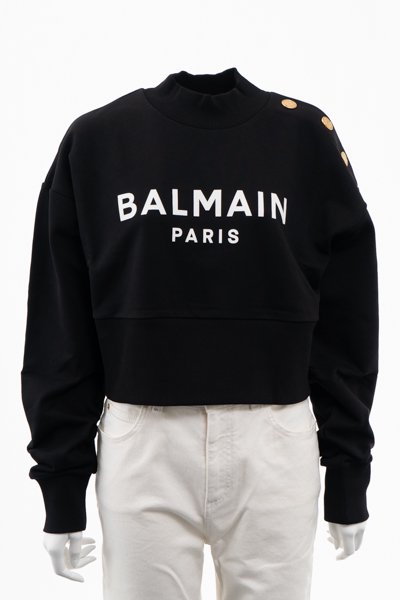 BALMAIN バルマンBalmainロゴ エコ クロップドスウェットシャツ &G (アンジー) オンライン