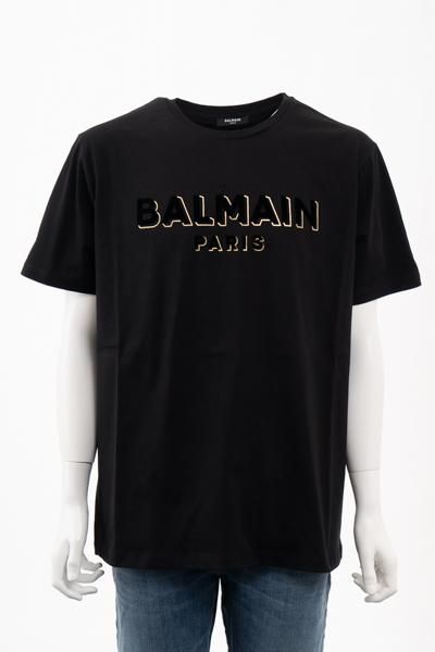 BALMAIN バルマン テクスチャー Balmain ロゴ コットンTシャツ 半袖 &G