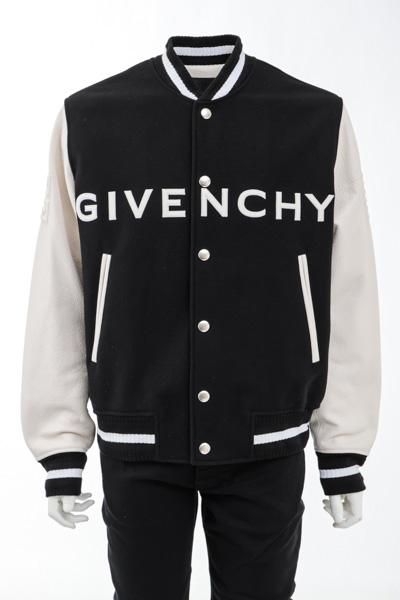 ジバンシィ　GIVENCHY　Paris　ブランドロゴ ボンバー ウール＆グレインレザー　&G (アンジー) オンライン