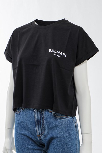 BALMAIN バルマン Balmain Parisフロック クロップドTシャツ &G