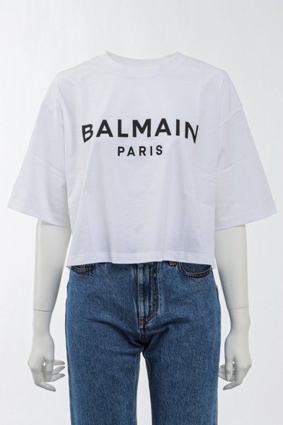 BALMAIN バルマン Balmain Parisフロック クロップドTシャツ &G
