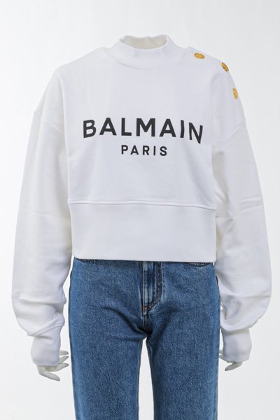 BALMAIN バルマン Balmain Parisフロック クロップドTシャツ &G