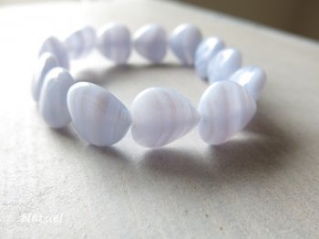 Bracelet* ブルーレースアゲート ハート - §Natuel Crystal Online Shop§