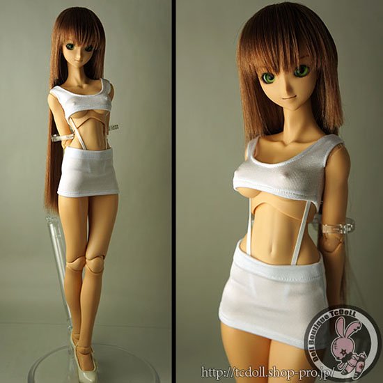 VMF0168 50cmDoll スリングショット、タイトスカート、シャツ ホワイト