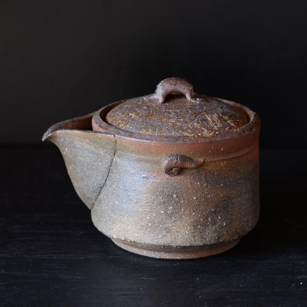 備前焼 一楽 窯変 茶釜形 宝瓶 / 煎茶道具 急須 煎茶器 Bizen ware 