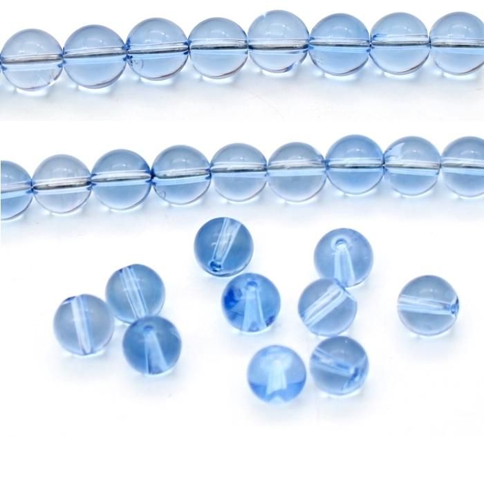 1粒／10粒割引】ブルークォーツ 8mm ビーズ｜人工クォーツ・青