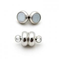 高品質 真鍮シルバー 強力磁石マグネット留め金具(7mm×12mm)1個/10個割引(ゴールド在庫僅か)