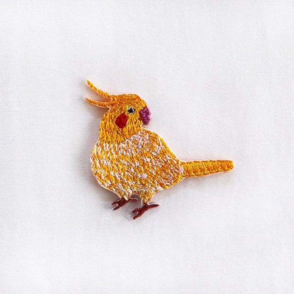 イラストレーター松尾ミユキ 刺繍ワッペン オカメインコ - かわいいと